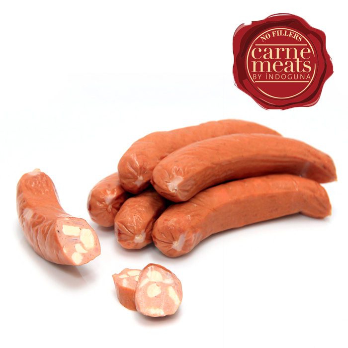 Frozen Cooked Smoked Chicken and Cheese Sausage, Natural Casing | 35g | 1kg