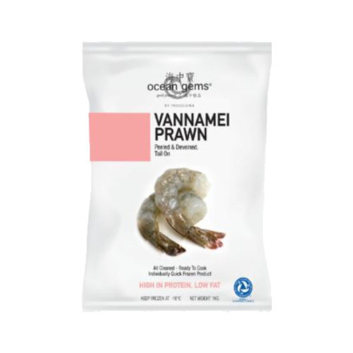 Frozen Raw Vannamei PD Tail On 26/30 | 1kg