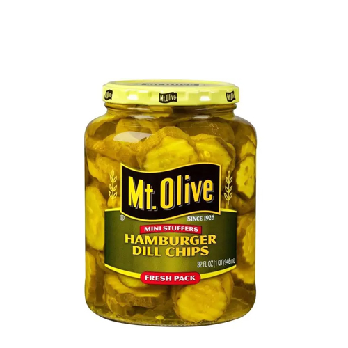 US MT. OLIVE Hamburger Dill Pickle Chips | 960ml